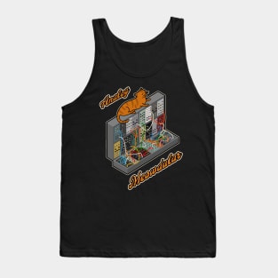 Cat on Modular Synth Funny synthesizer Tank Top